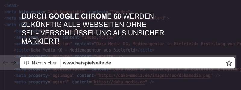Chrome markiert Webeiten ohne SSL als unsicher