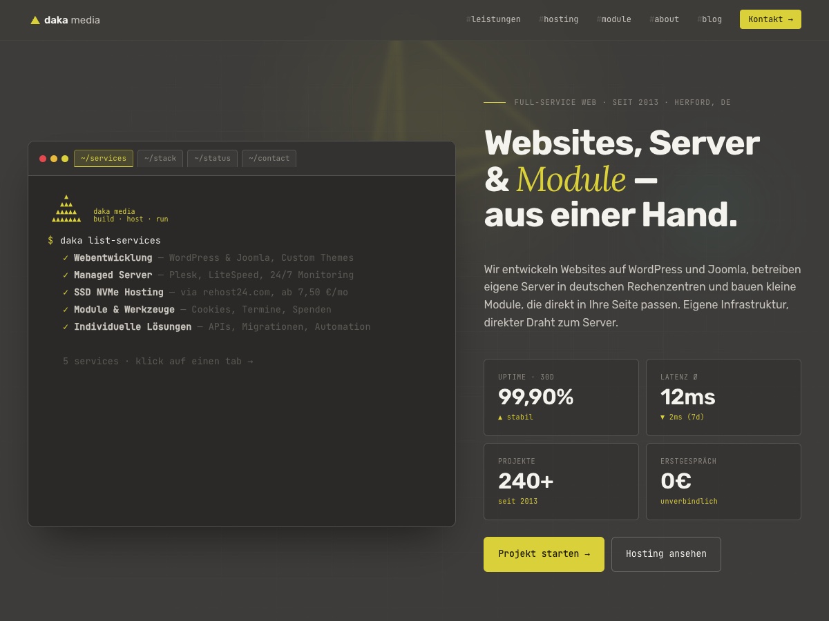 Bild von der Webseite von Daka Media KG